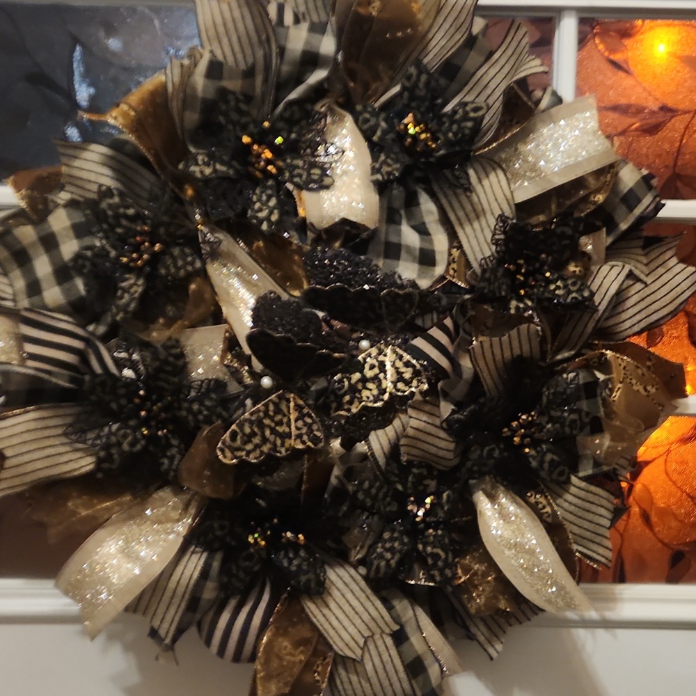 Hand Crafted Halloween Leopard Elegant Wreath